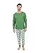Produktbild Leveret Herren-Pyjama, gestreift, 100 % Baumwolle, Weihnachtsstile (Größe X-Small-XX-Large), Grünes Oberteil/gestreiftes Unterteil, Large