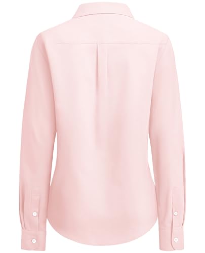 Image of siliteelon Button Down Shirts for Women Oxford Shirt Long Sleeve Classic Wrinkle Free Business Dress Shirts Work Office