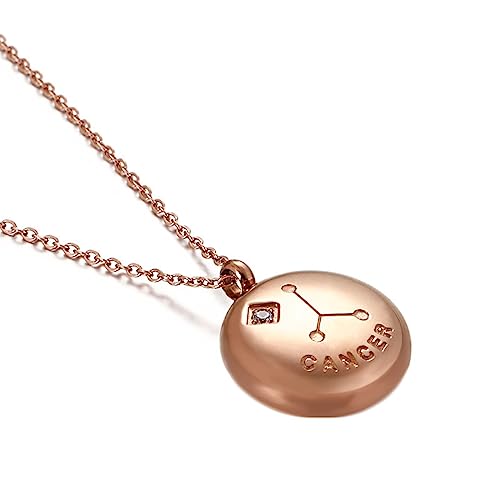 Mesnt Collana Donna, Collana Rotonda con Motivo Scorpione 38 cm in Acciaio Inossidabile per Donna Oro Rosa
