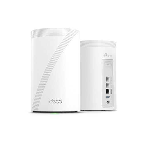 Image of TP-Link Deco 7 Pro BE14000 Tri-Band Wi-Fi 7 Whole Home Mesh System | 8-Stream 14 Gbps | 10 Gbps WAN /LAN Port | Up to 8100 Sq.ft, 200 Devices Capacity | 320 MHz, HomeShield, AI-Roaming (BE67 2-Pack)