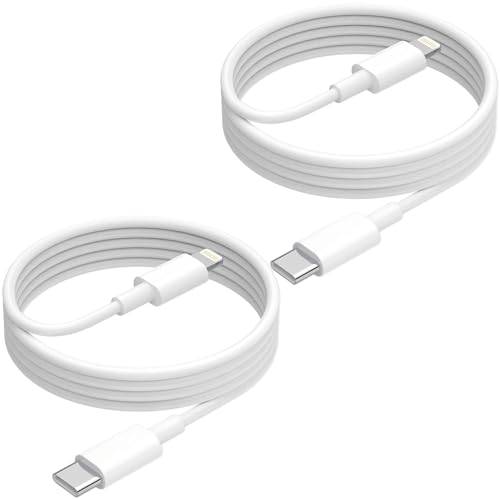Cabo USB C para Lightning (2 m) pacote de 2, [MFi certificado] cabo de transmissão de dados compatível com iPhone 14/14 Plus/14 Pro/14 Pro Max/13/12/11/SE/XS/8/iPad, cabo de carregamento Rápido para