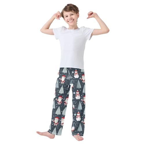 Boys' Pants Christmas Gnomes Tree Navy Long Bottoms Jogger Pants Elastic Waist Trousers with Pockets S-XL2