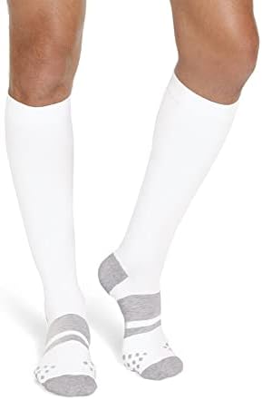 Jockey Men's Socks Men's Diamond Cushion Comfort Mild Compression C, White, 7-12