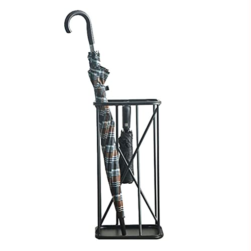 Support de parapluie géométrique noir compact pour entrée moderne - 2