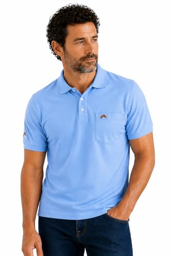 Image of Men Regular fit Polo Neck Front Pocket ||Pocket Embroidery Casual Wear||Half Sleeve Side on Sleeve Embroidery|| Button Closer t Shirt for Men
