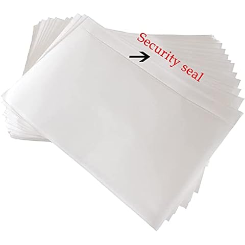 SJPACK 7.5" x 5.5" Shipping Label Sleeves, Clear Adhesive Top Loading Packing List, Label Envelopes Pouches - 500 packs Cover