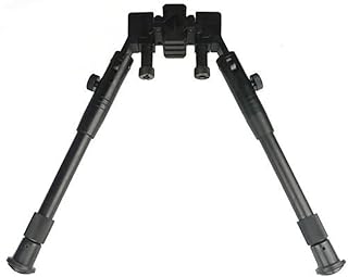 Rifle Bipod 9”-12”Adjustable Heavy Duty Aluminum Two PC Rail Bipod with Universal Barrel Mount Combo - Ahlmanstr