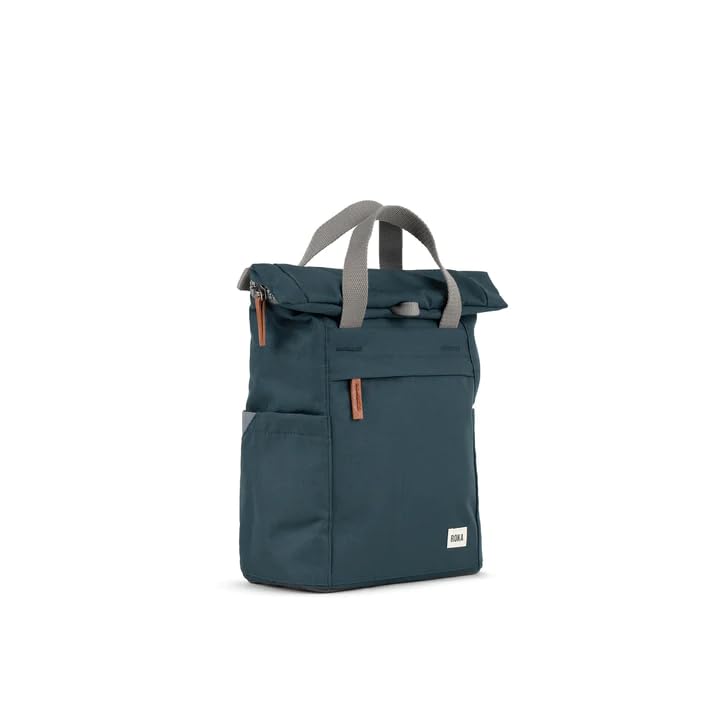 ROKA London Finchley A Small Sustainable Canvas Backpack (Smoke) - Image 2