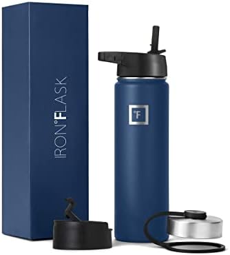 Iron Flask Sports Water Bottle - 945 ml, 3 Lids (Straw Lid), Vacuum Insulated Stainless Steel, Double Walled, Thermo Mug, Metal Canteen