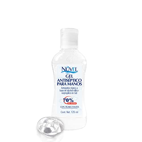 Antisépticos, Outdoors Nuvel Gel Alcohol para Manos, 70% de Alcohol, con Humectantes, 125 ml, 1 count, 1