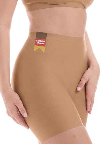TONEST Culotte Shorty Gainante Femme - Taille Moyenne - Ventre Plat - Shapewear Fortement Sculptant avec Jambes - Pantalon de Cyclisme Amincissant - Push Up - 1300-MS-FC (42, Beige Foncé)