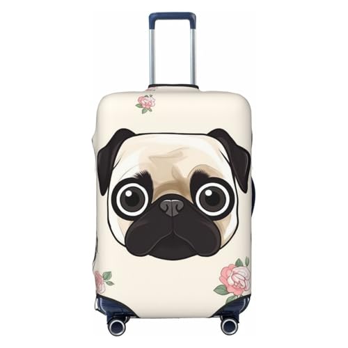Travel Luggage Cover Line pug Suitcase Protector Elastic Washable Stretch Suitcase Protector Anti-Scratch Travel Suitcase Cover Fit 18-32 Inch Luggage