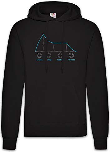 Sweat à capuche Synthesizer ADSR, le cadeau parfait pour un claviériste ou compositeur