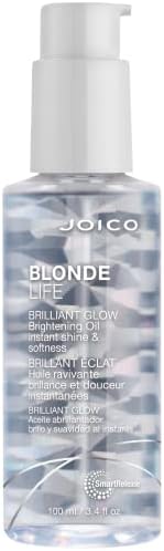 Joico Blonde Life Brilliant Glow Brightening Oil | For Blonde Hair | Tame Frizz | Boost Shine & Brilliance | Add Softness & Smoothness | With Monoi & Tamanu Oil | 3.4 Fl Oz