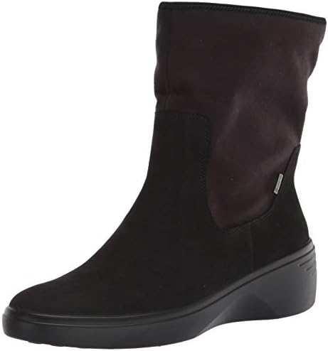 ECCO womens Soft 7 Wedge Gore-tex Mid Calf Boot, Black/Black Nubuck, 7-7.5 US