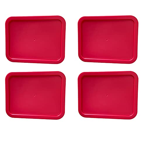 Replacement Lid For Pyrex Plastic Red Cover 3 Cup Bowl Dish Rectangle 7210-Pc (4-Pack) #TOP16