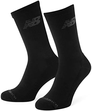 New Balance Unisex 3 Pack Crew Socks, White, M UK