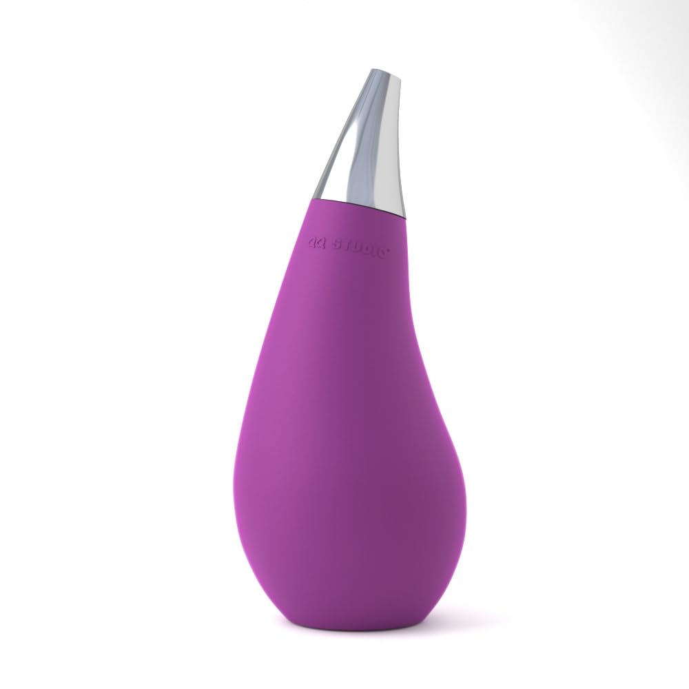 QQ Studio C13-FLW Tear Drop Squeezable Soap Dispenser, Purple, 7oz, Thermoplastic Rubber