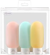 MAYCREATE Plastic 3Pcs Travel Toiletries Bottle 60Ml Empty Travel Bottles For Toiletries Leakproo...