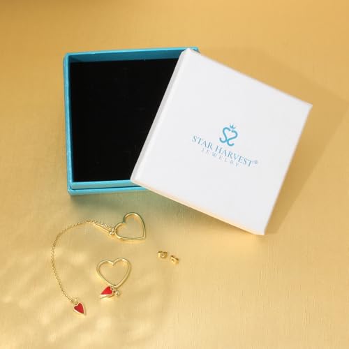 Gold-Plated Large Heart Earrings for Women – Hypoallergenic Brass Statement Earrings, Bold & Trendy Heart Jewelry for Everyday Wear or Special Occasions by STAR HARVEST JEWELRY - Used condition - Image 7