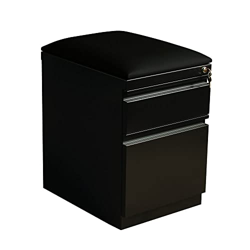 Hirsh 20-In Deep Mobile Pedestal File 2-Drawer Box/File. Black Cushion. Black #TOP1