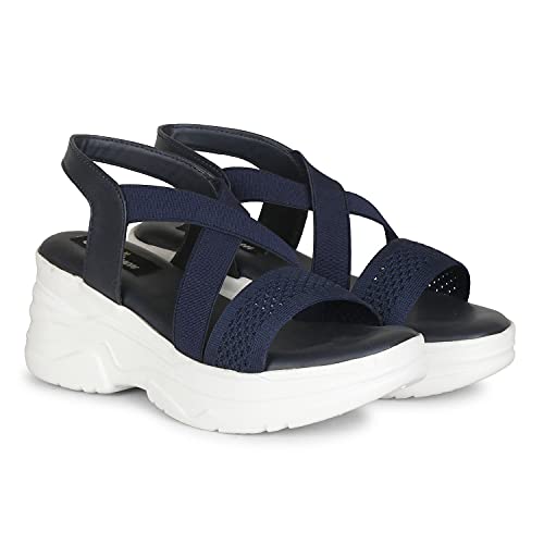 Image of Stylish Girl's High Heel Criss Cross Chunky Sole Casual Fashion Wedges Sandal For Women /Girls Ankle Strep Sandal