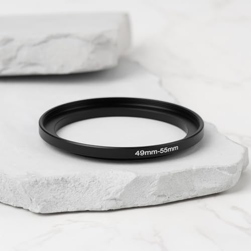 2 unidades de anillo adaptador de aluminio de 49 mm a 55 mm para lentes, tipo step up, con rosca macho de 49 mm y hembra de 55 mm miniatura 6