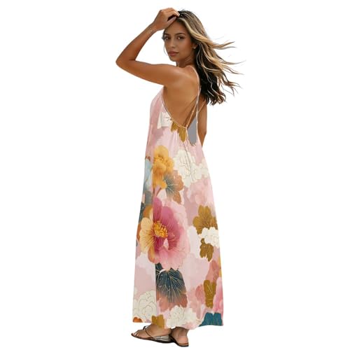 Robe caraco dos nu sans manches respirante à imprimé floral