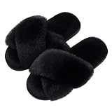 Evshine Crisscross Open-Toe Memory Foam Slipper