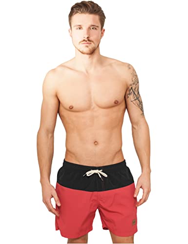 Urban Classics Homme Block Swim Shorts de bain, Blk/Red, 3XL...