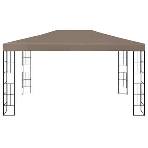 Tonnelle avec Guirlande Lumineuse Premium INLIFE 4x3 m Taupe Haute Résistance