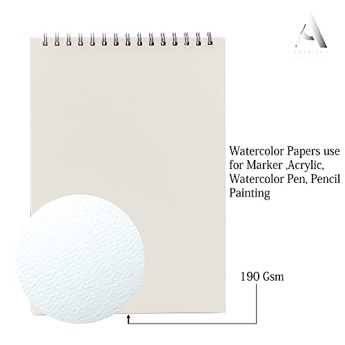 Image of ArtRight Artists Watercolour Paper A4 Size, 200 GSM 75% Cotton Cold Pressed (16 Sheets + 4 Free Sheets), for Watercolor, Acrylic and Mixed Mediums.