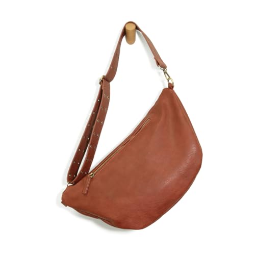 Image of Joy Susan Womens Vegan Leather Mel Large Sling Crossbody Bag - Spice