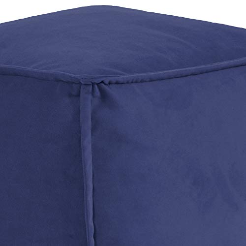 Howard Elliott Collection Square Pouf Ottoman Foot Rest With Cover, Round Stuffed Filled Foot Stool, Fluffy Compact & Comfortable Soft Seating for Living Room & Bedroom, 20 x 20 x 18 Inch, Bella Royal by Howard Elliott Collection - Image 3