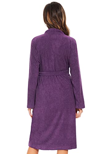 Image of Vislivin Womens Lightweight Bathrobe Soft Kimono Robes Terry Cloth Bathrobe Knee Length Bath Gown