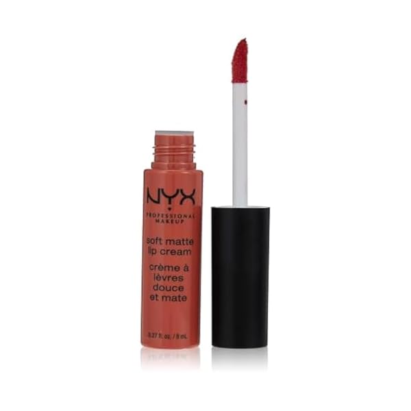 NYX Professional Makeup Soft Matte Lip Cream, Creamy and Matte Finish, Highly Pigmented Colour, Long Lasting, Vegan Formula, Shade: Cannes