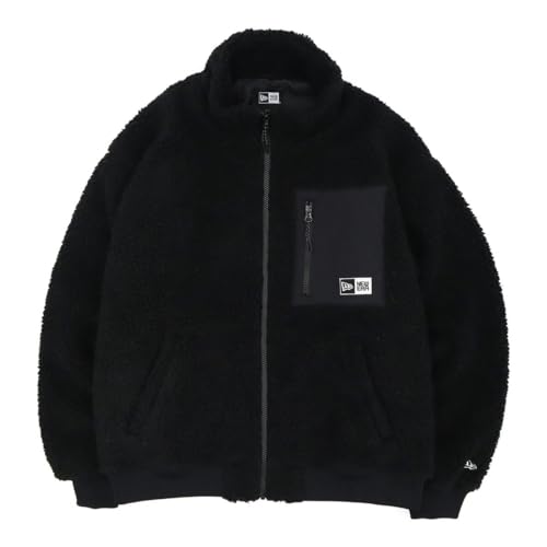 [ニューエラ] ボアジャケット BOXロゴ ONSPOTZ別注 フリースファー ブラック L Boa Blouson Jacket Box Logo Patch - NEW ERA(ニューエラ) - 商品画像