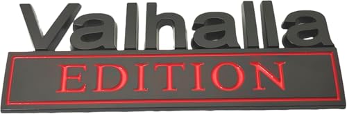 Image of 2pcs Valhalla Edition Metal Car Truck Bumper Emblem 3D Badge Sticker Decal (Black Red)