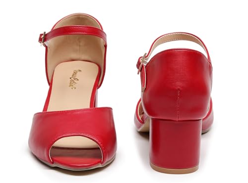 VenusCelia Women's Easy Going Strap Pump Chunky Heeled Sandal4