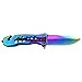 Tac-Force- Folding Pocket Knife – Rainbow TiNite Coated Stainless Steel Blade and Handle, Glass Punch and Pocket Clip, Tactical, EDC, Rescue - TF-844