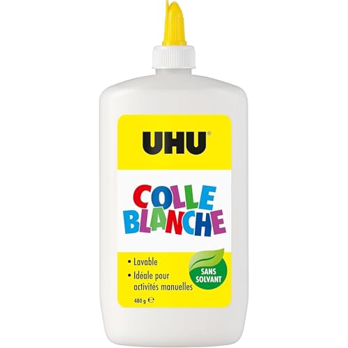 UHU Colle Blanche - Colle Multi Matériaux Loisir Créatif - Sans Solvants - Formule Adaptée Pour Les Enfants - Lavable À L'Eau - Spatule Intégrée -...