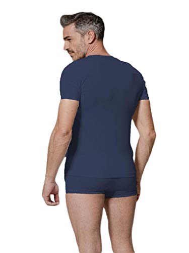 Tee-shirt col en V en coton élastiqué JNM118 pour un style soigné