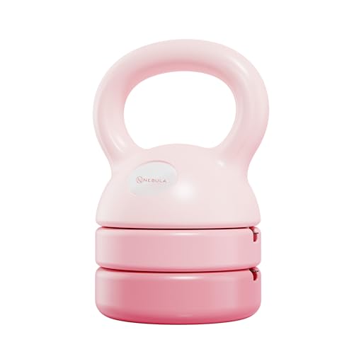 Nebula Adjustable Kettlebell with Custom Weight Options | Elevate Workouts with Our Stylish & Versatile Weighted Plates to Suit Your Level & Goals | Ideal for Body Toning & Strength Training | Pink