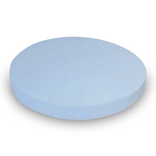 SheetWorld Fitted 100% Cotton Jersey Oval Sheet, Fits Stokke Mini 23 x 29, Baby Blue, Made in USA