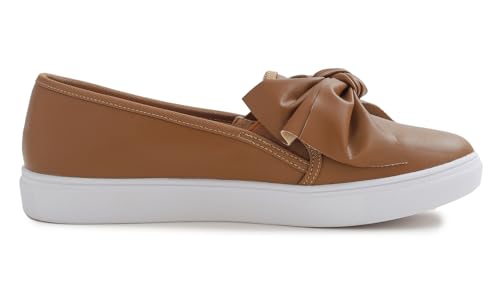 Image of FEVERSOLE Women's Casual Slip On Sneaker Fashion Bow Tie Loafer Flats