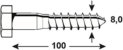 CONNEX KL3148099 Hexagonal Headed Screws 571 8x100, Silver, 8 x 100 mm - Image 3