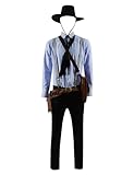 BESTcos Hot Game Arthur Morgan Halloween Cosplay Costume Full Set for Men (L, Blue black)