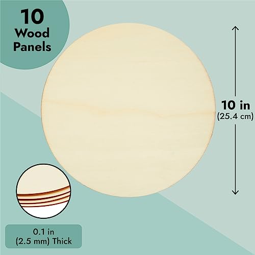 10 Inch Wooden Circles For Crafts, Unfinished Rounds For Wood Burning, Diy Signs, Painting, Decorations (10 Pack) #TOP3