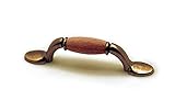 Richelieu Hardware BP3801BB250 Cherbourg Collection 3-inch (76 mm) Center-to-Center Unfinished Oak and Burnished Brass Traditional Cabinet and Drawer Pull Handle for Kitchen, Bathroom, and Furniture