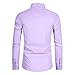 DELCARINO Men's Long Sleeve Button Up Shirts Solid Slim Fit Casual Business Formal Dress Shirt Purple Medium
